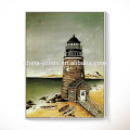 Lighthouse Wall Decor Obra / Coastal Canvas Paintings / Vintage Impresión De Lienzo Decoración Para El Hogar